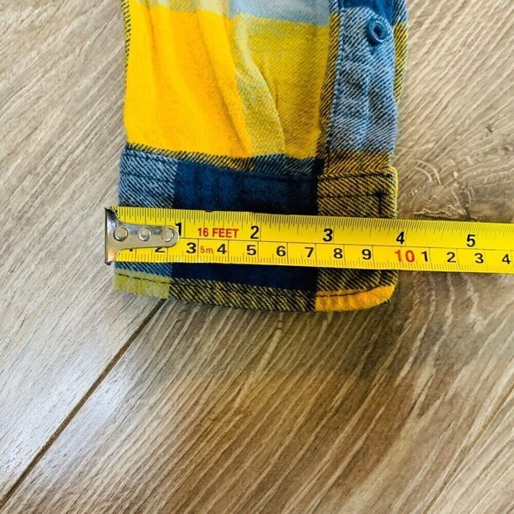 Quicksilver Boys Shirt Long Sleeve Fleece Plaid Size 16 Blue/ Yellow Skate Snow - Picture 6 of 11